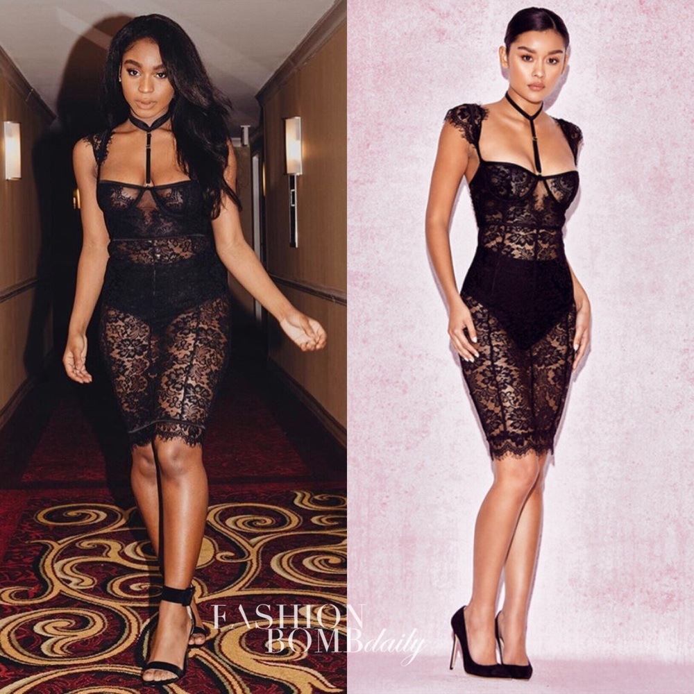 House of CB sheer lace dress